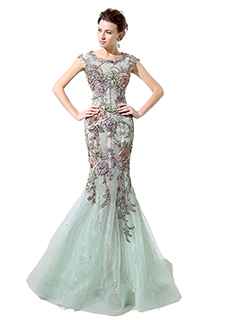 Bordados Mermaid Prom Vestidos